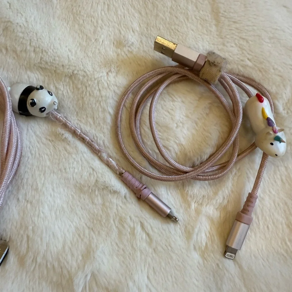 Bundle of Two Pink iPhone Charging Cords